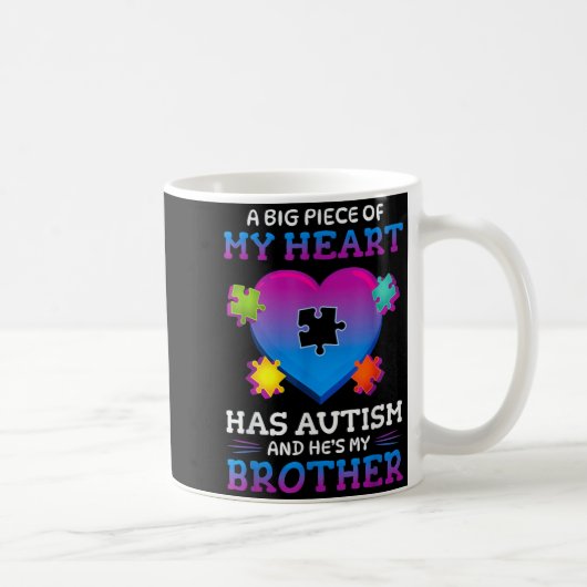 A Big Ece Of My Heart Has Autism My Brother Gift  Kaffeetasse (Rechts)