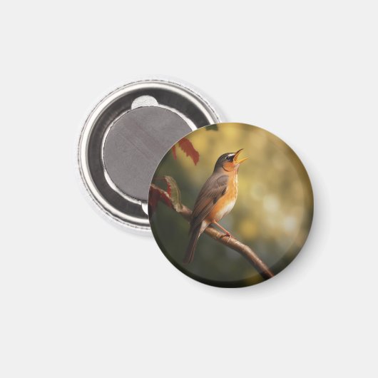 A bird singing in the morning magnet (Vorderseite/Rückseite)