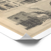 A Birds-Eye View Sacramento, 1857 Poster (Ecke)