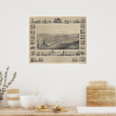 A Birds-Eye View Sacramento, 1857 Poster (Küche)