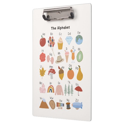 A bis Z Alphabet mit Bildern Klemmbrett (Links)