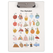 A bis Z Alphabet mit Bildern Klemmbrett (Vorderseite)