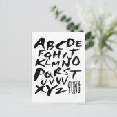 A bis Z Alphabetische Buchstaben Postkarte (Stehend Vorderseite)