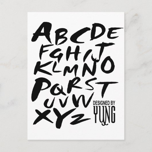 A bis Z Alphabetische Buchstaben Postkarte (Vorderseite)