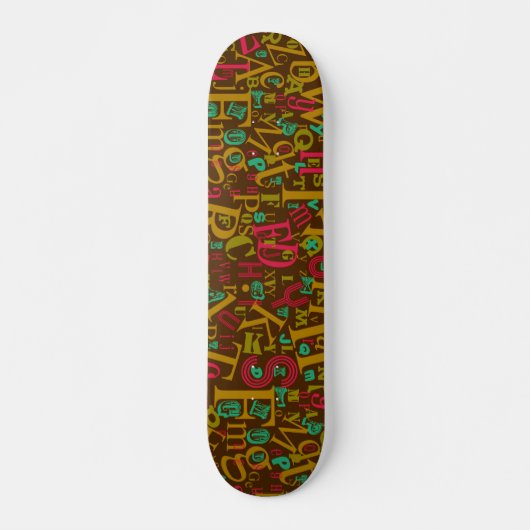 A bis Z Epische Buchstaben Alphabet Eindeutige Wor Skateboard (Vorne)