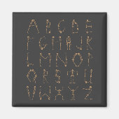 A bis Z Halloween Skeletts Alphabet Hauptstadt Let Magnet (Vorne)