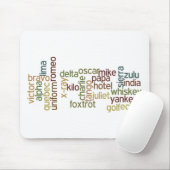 A bis z-Lautalphabet-Telefonie (Wordle) Mousepad (Mit Mouse)