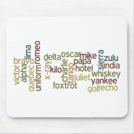A bis z-Lautalphabet-Telefonie (Wordle) Mousepad
