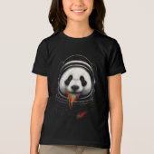 A black and white panda bear wearing a space suit Tri-Blend shirt (Vorderseite)