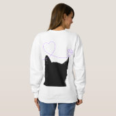A black cat showed up. sweatshirt (Schwarz voll)