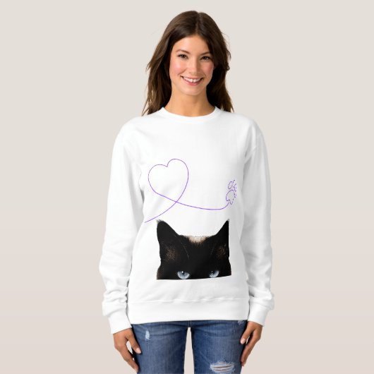 A black cat showed up.  sweatshirt (Vorne ganz)