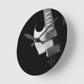 A black Guitar Runde Wanduhr (Winkel)