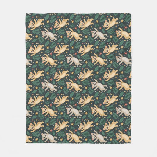 A blanket's front side features a repeating  fleecedecke (Vorderseite)