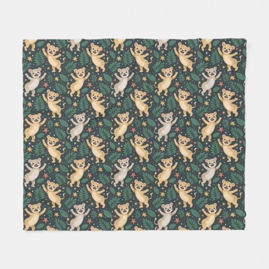 A blanket's front side features a repeating  fleecedecke (Vorderseite (Horizontal))