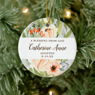 A Blessing From God Personalized Child Adoption Keramik Ornament