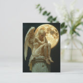 A blond angel and the moon postkarte (Stehend Vorderseite)