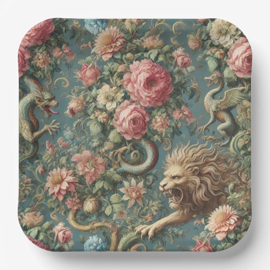 A Blooming Mythos – Mythical Victorian Design Pappteller (Vorderseite)