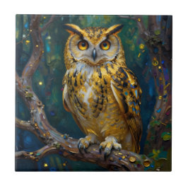 A Blue and Gold Majestic Owl   Fliese