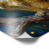 A Blue and Gold Majestic Owl   Fotodruck (Ecke)