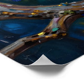 A Blue and Gold Majestic Owl Poster (Ecke)