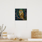 A Blue and Gold Majestic Owl Poster (Küche)
