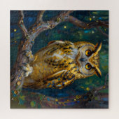 A Blue and Gold Majestic Owl Puzzle (Horizontal)