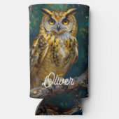 A Blue and Gold Majestic Owl   Selters Dosenkühler (Rückseite)