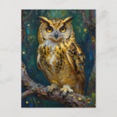 A Blue and Gold Owl |m Keeping in Touch Postkarte (Vorderseite)