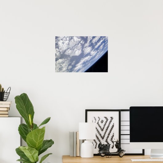 A blue and white part of Earth Poster (Heimbüro)