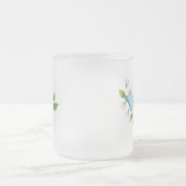 A Blue butterfly frosted glass Mug Mattglastasse (Mittel)