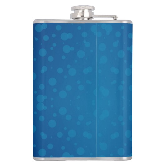 A blue hip flask with a silver cap  flachmann (Rückseite)