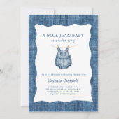 A Blue Jean Baby Denim Baby Shower Einladung (Vorderseite)