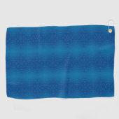 A blue towel with a subtle dotted pattern hangs  golfhandtuch (Horizontal)
