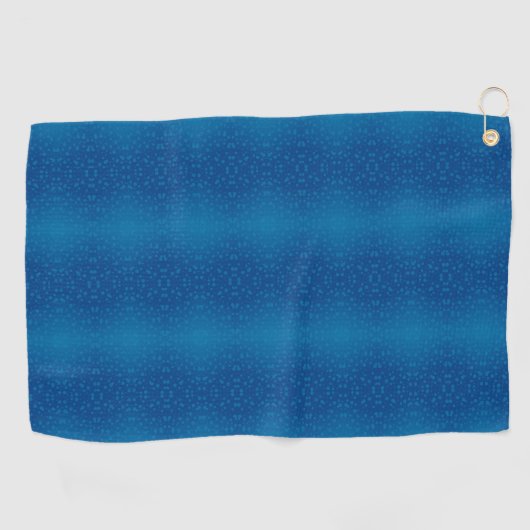 A blue towel with a subtle dotted pattern hangs  golfhandtuch (Horizontal)