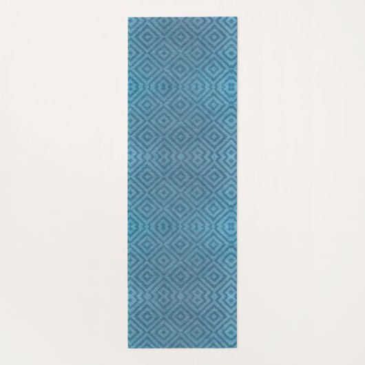 A blue yoga mat with a subtle geometric pattern  yogamatte (Rückseite)