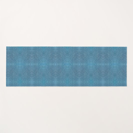 A blue yoga mat with a subtle geometric pattern  yogamatte (Vorderseite (Horizontal))
