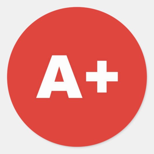 A+ Bluttyp / Gruppe Rh (Rhesus) positiv Runder Aufkleber (Vorderseite)