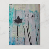 A Boat and a Bird Mixed Media Collage Postkarte (Vorderseite)