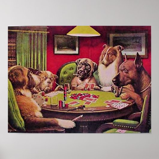 A Bold Bluff, Dogs Playing Poker, Poster (Vorne)