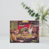 A Bold Bluff, Dogs Playing Poker, Postkarte (Stehend Vorderseite)