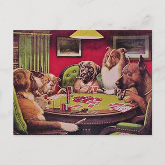 A Bold Bluff, Dogs Playing Poker, Postkarte (Vorderseite)