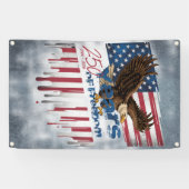 A bold, distressed illustration of a eagle banner (Horizontal)