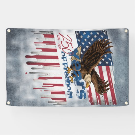 A bold, distressed illustration of a eagle banner (Horizontal)