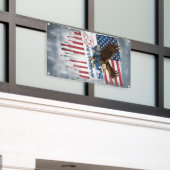 A bold, distressed illustration of a eagle banner (Äußeres Gebäude)