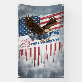 A bold, distressed illustration of a eagle banner