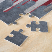 A bold, distressed illustration of an eagle puzzle (Seite)