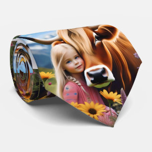 **"A Bond of the Highlands: A Child and her Cow"** Krawatte