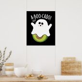 A-boo-cado Funny Avocado Pun Dark BG Poster (Küche)