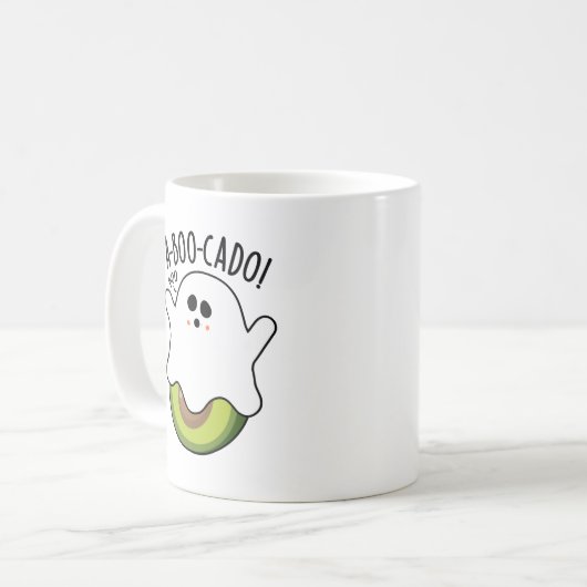 A-boo-cado Funny Avocado Pun Kaffeetasse (Vorderseite Links)
