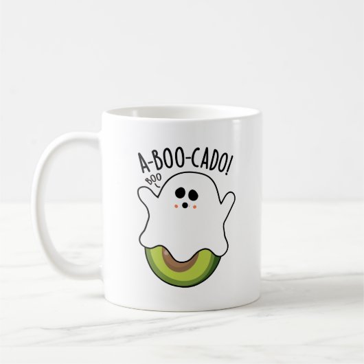 A-boo-cado Funny Avocado Pun Kaffeetasse (Links)